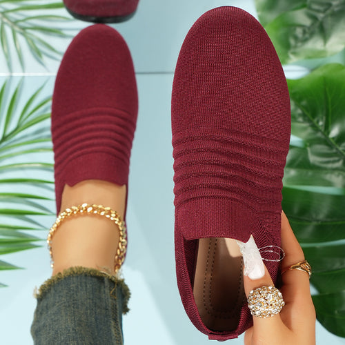 Herren nan atmungsaktiver Strick-Slip-On Sneaker mit elastischem Einstieg und gepolstertem Komfortfußbett EB