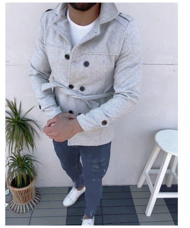 Herren Mantel mit doppelter Knopfreihe EB