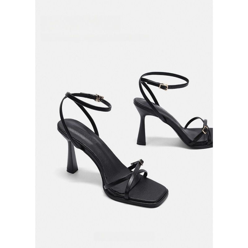 Damen elegante High Heel Sandalen mit modischem Riemendesign EB