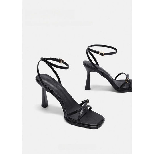Damen elegante High Heel Sandalen mit modischem Riemendesign EB