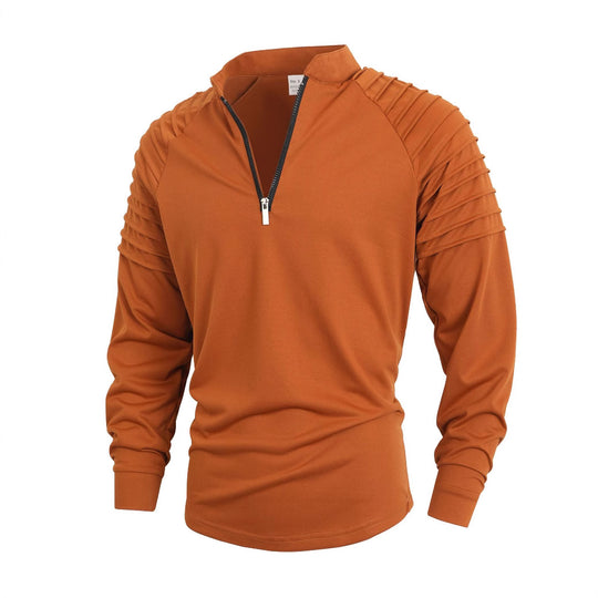Herren Langarmshirt mit modernem Stehkragen und Reißverschluss EB