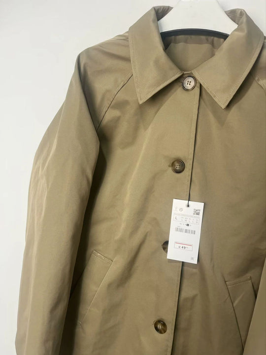 Damen modische Übergangsjacke mit elegantem Stehkragen und praktischen Knopfdetails EB