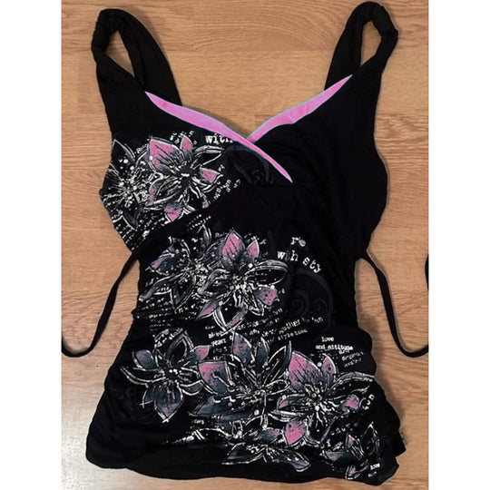 Damen-Top mit floralem Design und verstellbaren Trägern EB