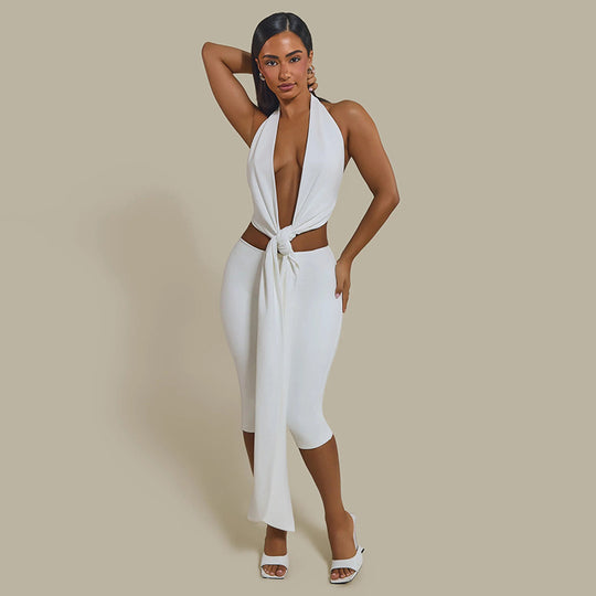 Damen Wickelkleid mit tiefem V-Ausschnitt und animalischem Print EB