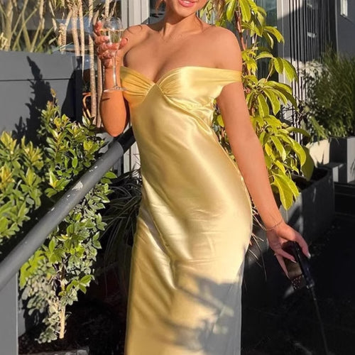 Damen Elegantes schulterfreies Maxikleid mit figurschmeichelndem Schnitt EB