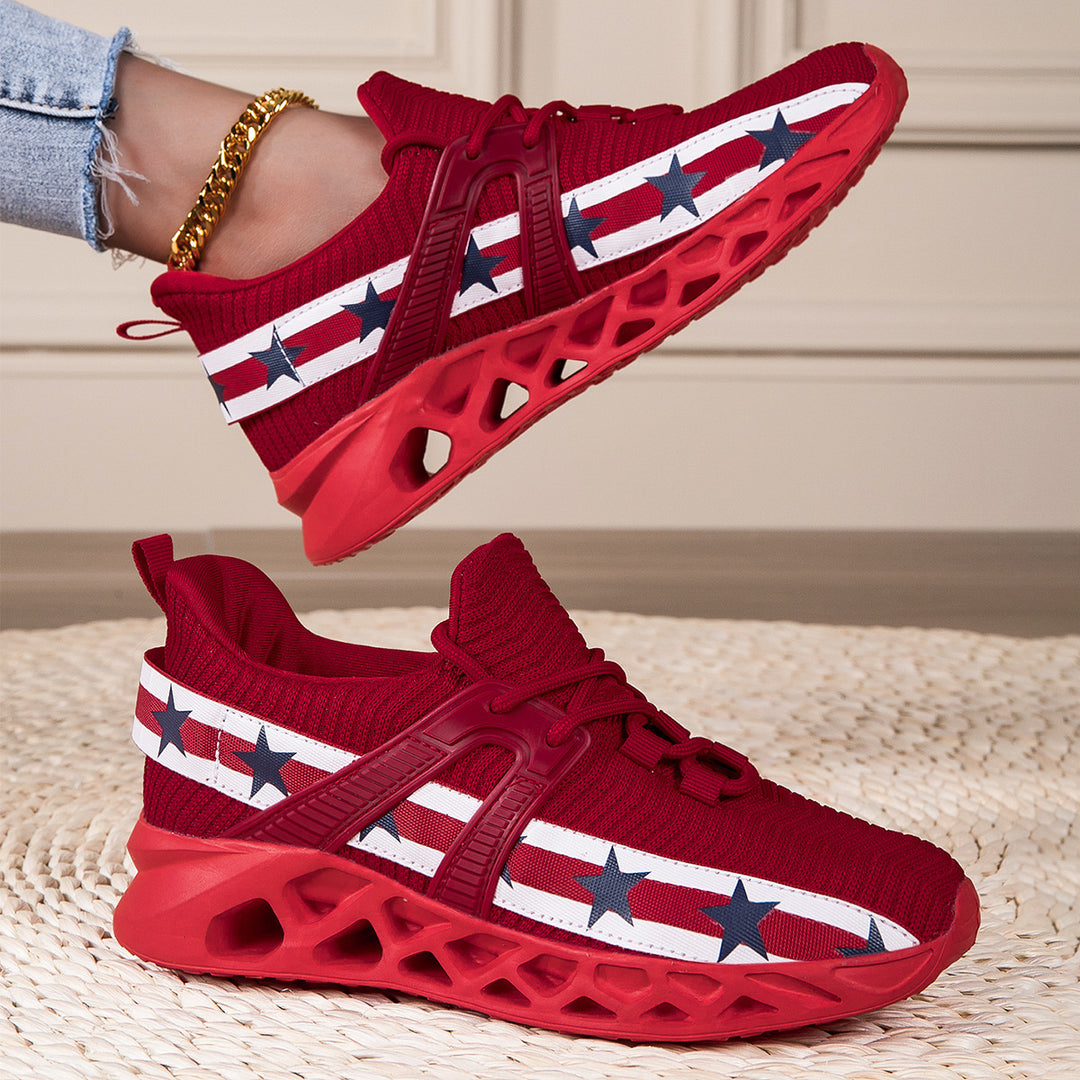 Damen Sportliche Sneakers mit elastischem Strickoberteil und rutschfester Sohle EB
