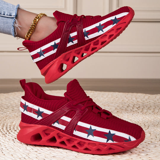 Damen Sportliche Sneakers mit elastischem Strickoberteil und rutschfester Sohle EB