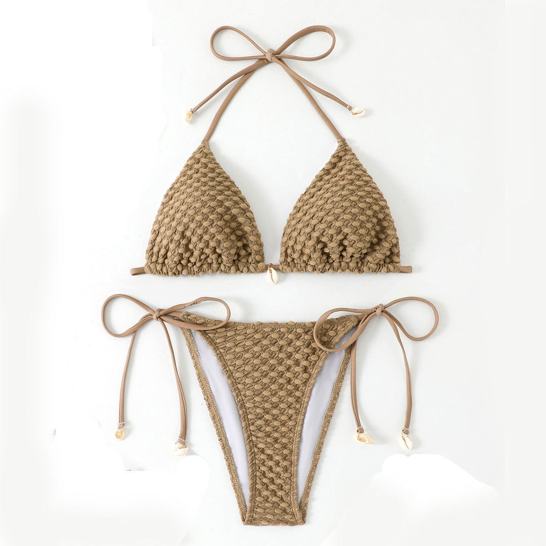 Damen Triangel-Bikini in strukturierter Häkeloptik EB
