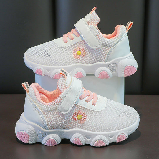 Damen Sportliche Sneakers mit luftiger Mesh-Oberfläche und verstellbarem Klettverschluss EB