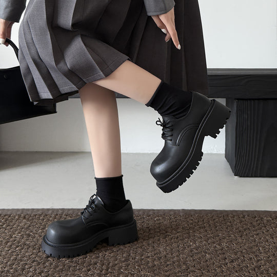 Damen Klassische Schnürschuhe aus hochwertigem Leder mit bequemer Dämpfung EB
