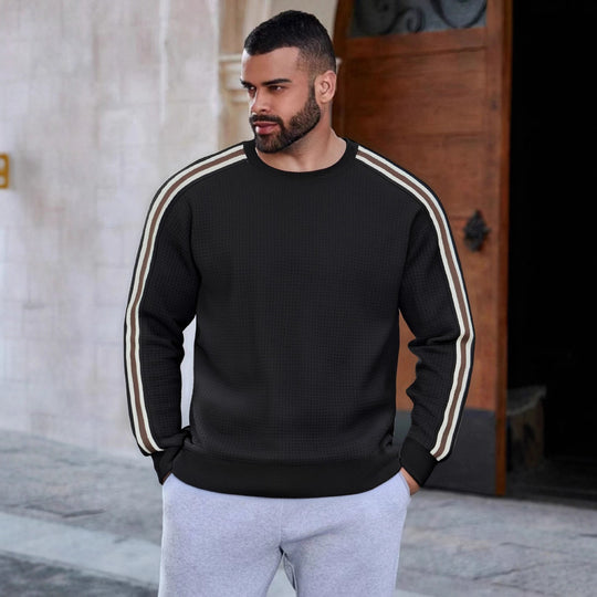 Herren Sportlicher Sweatshirt mit strukturierter Oberfläche und modernen Streifen EB