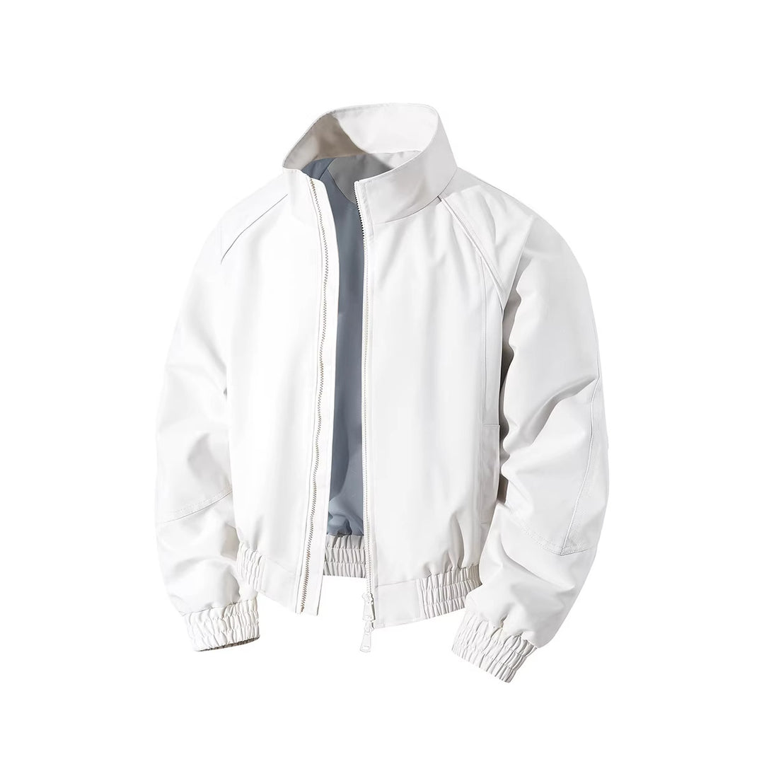 Herren leichter Windblouson mit hochgeschlossenem Kragen, zweiwege-reißverschluss und elastischem Kordelbund EB
