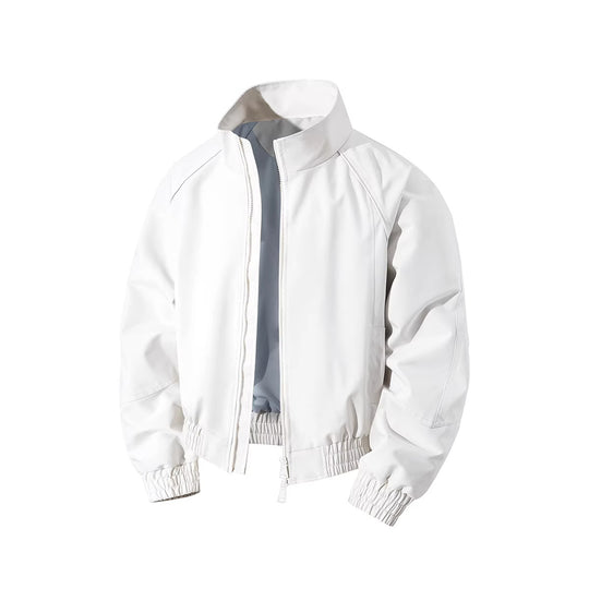 Herren leichter Windblouson mit hochgeschlossenem Kragen, zweiwege-reißverschluss und elastischem Kordelbund EB