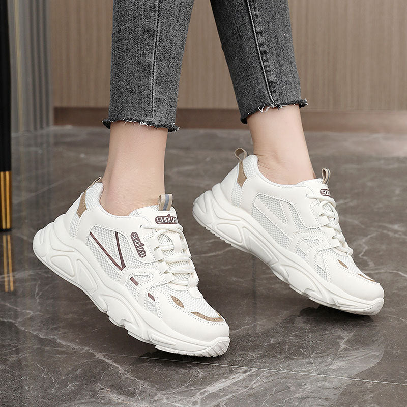 Damen sportliche Sneakers mit atmungsaktiver Mesh-Oberfläche und dämpfender Sohle EB