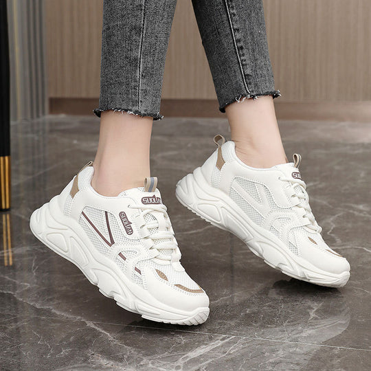 Damen sportliche Sneakers mit atmungsaktiver Mesh-Oberfläche und dämpfender Sohle EB