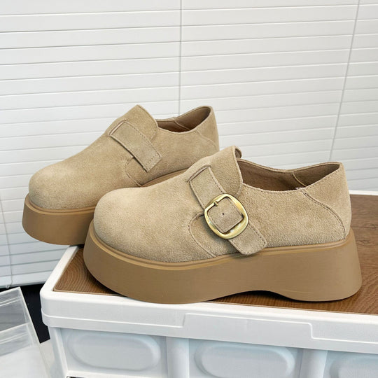 Damen modische Plateau-Schuhe mit Schnalle EB