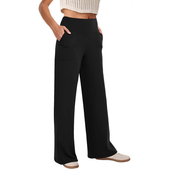 Damen bequeme Freizeithose mit seitlichen Taschen und elastischem Bund EB