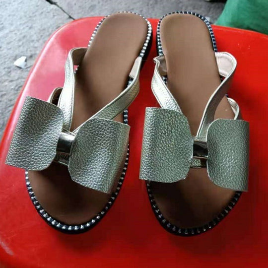 Damen Sandalen mit schickem Schleifen-Design und bequemer Sohle EB