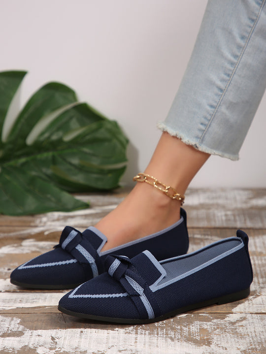 Damen bequeme Slip-On Mokassins mit modischen Details EB