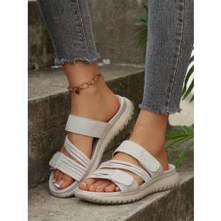 Damen Komfortable Riemchensandalen mit ergonomischem Fußbett und rutschfester Sohle EB