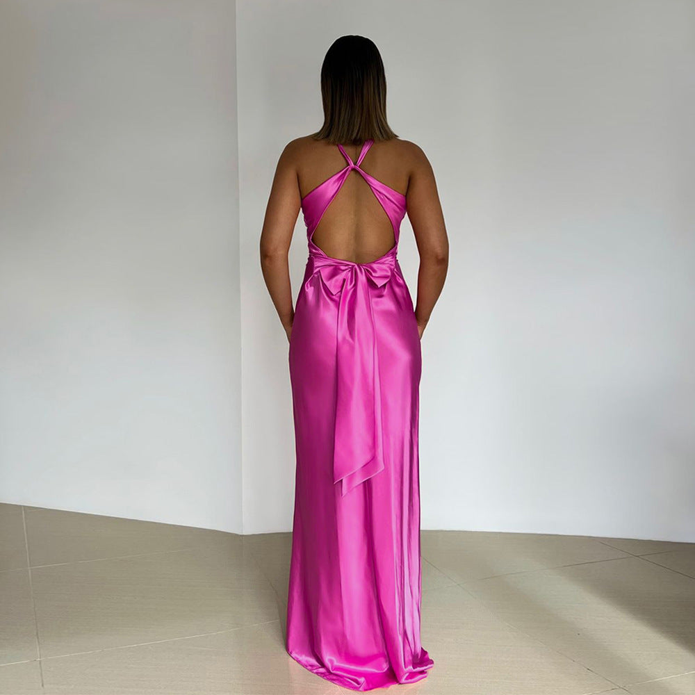 EB | Persönlichkeit Slim Fit Satin Kleid Damen