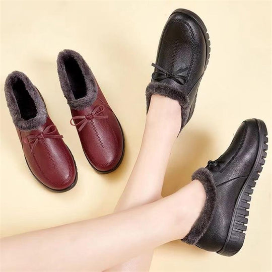 Damen Warme Sneaker mit gefüttertem Kragen und modischem Schleifendetail EB