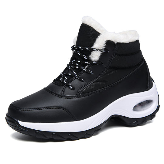 Damen Winterboots mit modischem Kunstfellkragen und rutschfester Sohle EB