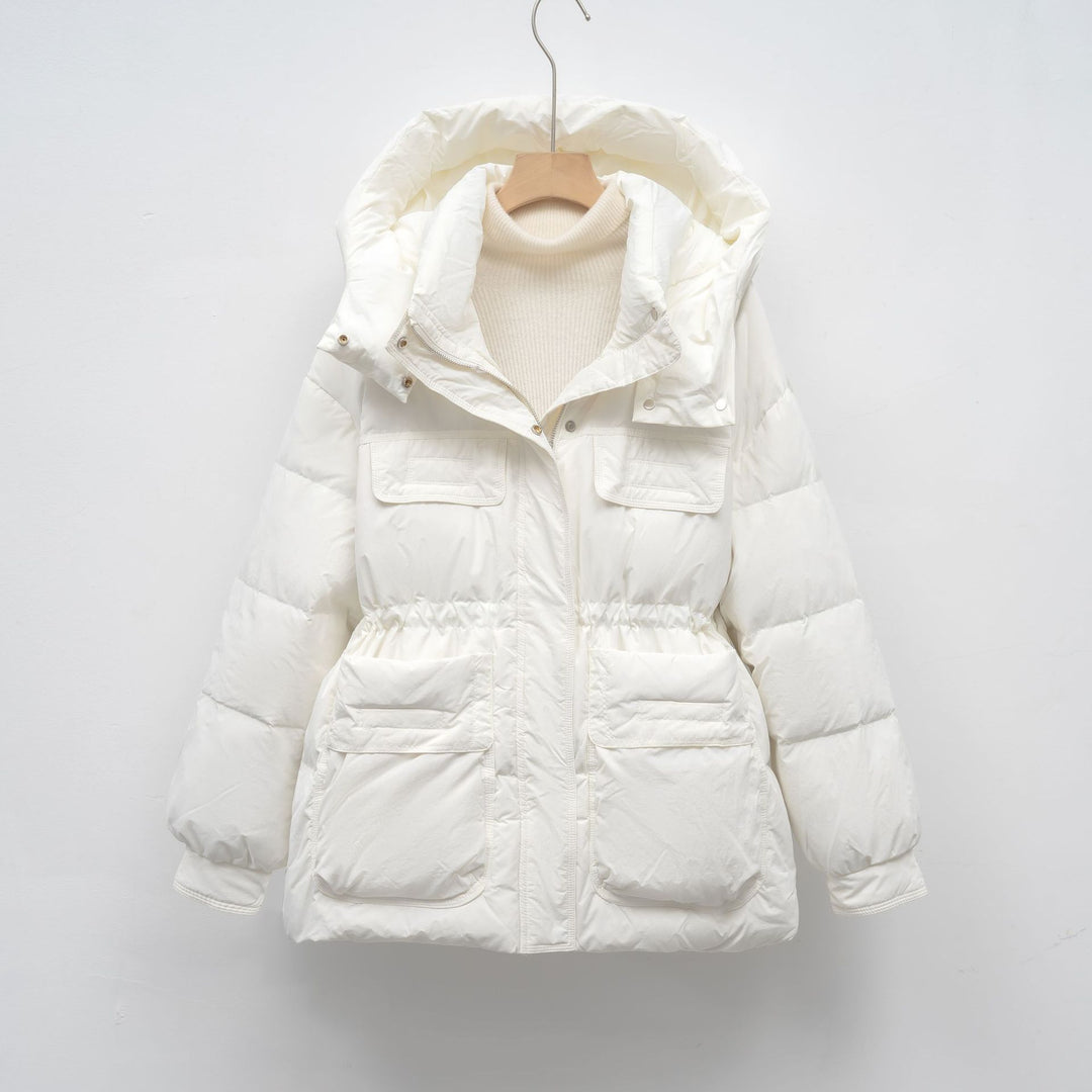 Damen gesteppte Winterjacke mit voluminösem Schnitt und praktischen Taschen EB