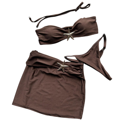 Damen Bikini-Set mit Röckchen und schimmerndem Muschel-Detail EB