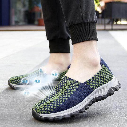 Unisex nan geflochtene elastische Slipper mit leichter dämpfender Sohle EB