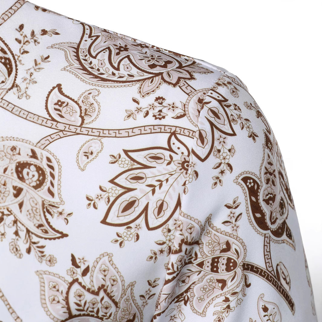 Herren Langarmhemd mit modernem Paisley-Design EB