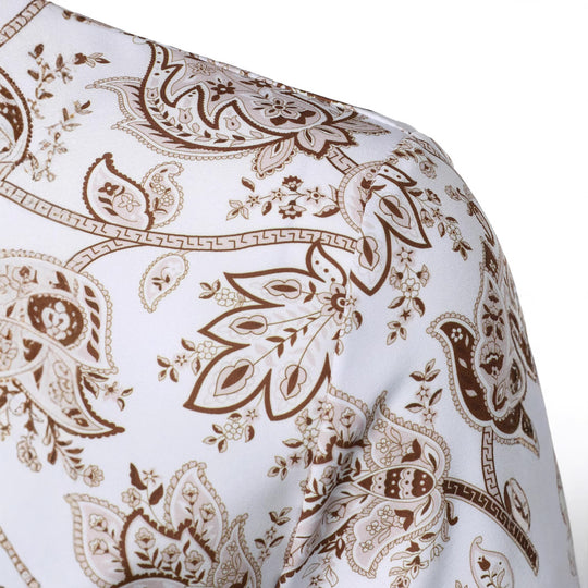 Herren Langarmhemd mit modernem Paisley-Design EB