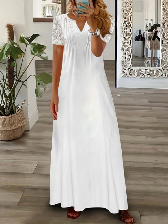 Damen luftiges Sommerkleid mit raffinierten Spitzenakzenten EB