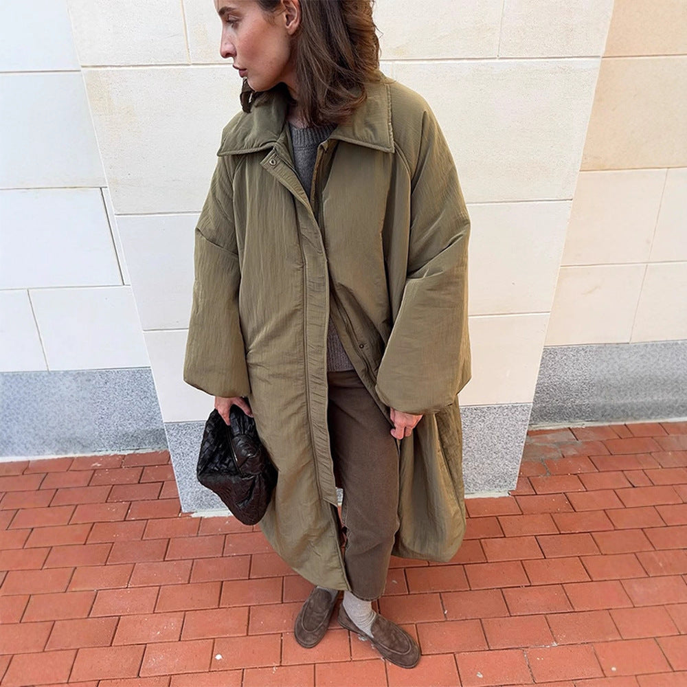 Damen Oversized Steppjacke mit elegantem Schnitt und praktischen Taschen EB