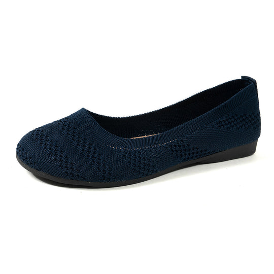 Damen Ballerinas mit elastischem Strickdesign und rutschfester Sohle EB