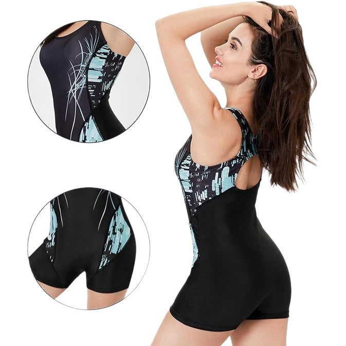 Damen Sportlicher Einteiler-Badeanzug EB