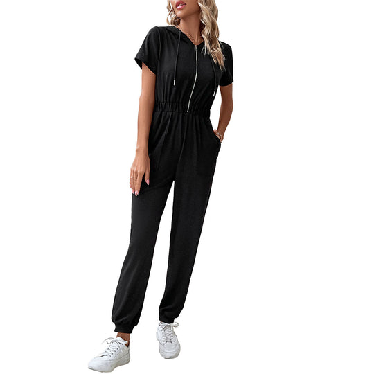 Damen Kapuzenoverall mit praktischem Reißverschluss und elastischem Bund EB