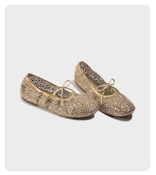 Damen Ballerinas mit funkelndem Strassdesign und bequemer Innensohle EB