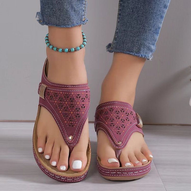 Damen nan ergonomische orthopädische Zehensteg-Sandalen mit gepolstertem Fußbett EB