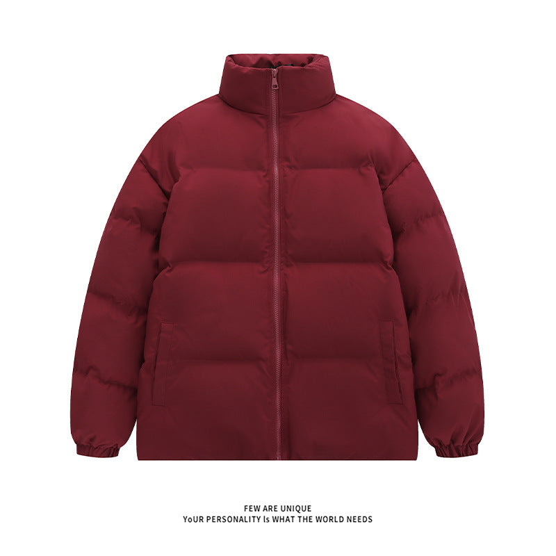 Unisex nan wattierte Steppjacke mit Stehkragen, zwei Taschen und elastischen Bündchen EB