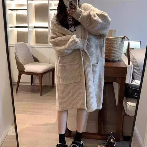 Damen Langstrickjacke mit eleganter Rippstruktur und praktischen Taschen EB