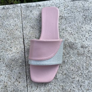 Damen modische Riemchen-Sandalen mit glitzernder Applikation EB