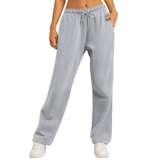 Damen nan extraweiche Relax-Hose mit hohem Komfortbund Kordelzug und geradem Bein EB