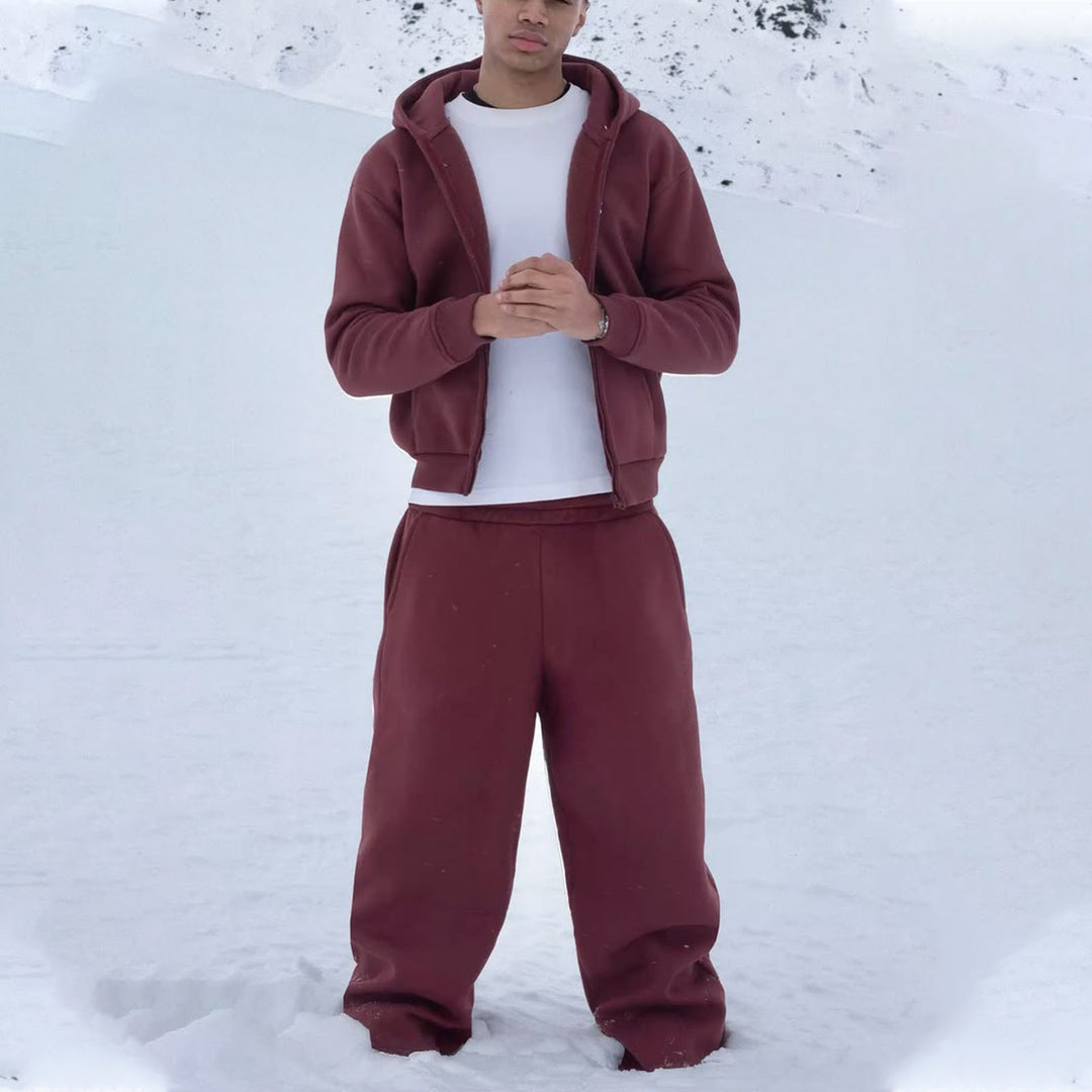 Herren nan Oversize Zip-Hoodie und Relaxed Sweatpants Set EB