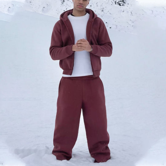 Herren nan Oversize Zip-Hoodie und Relaxed Sweatpants Set EB