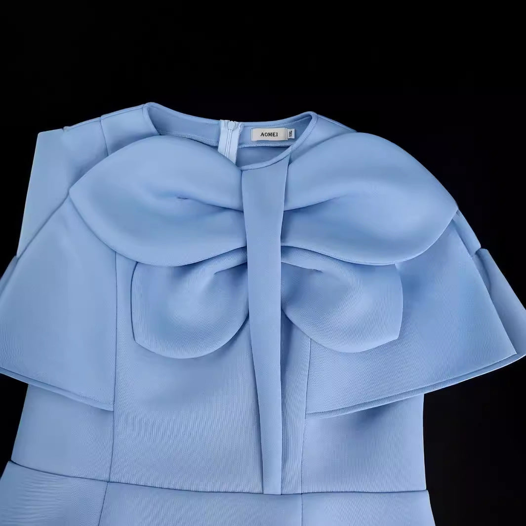 Damen Elegantes Kleid mit voluminösem Schleifenakzent EB