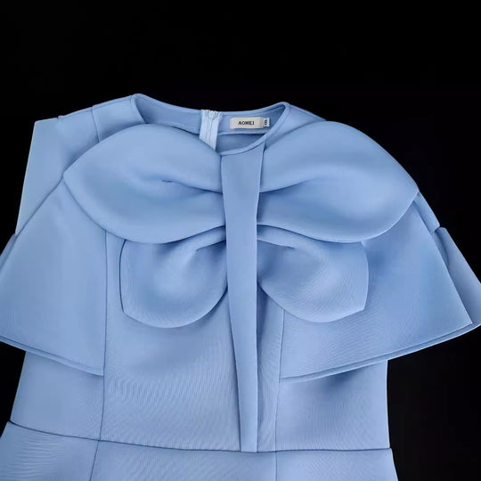 Damen Elegantes Kleid mit voluminösem Schleifenakzent EB