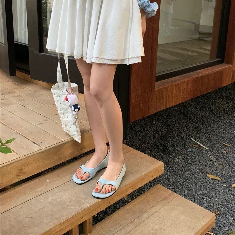 Damen Komfortable Zehentrenner-Sandalen mit weichem Obermaterial und modischem Design EB