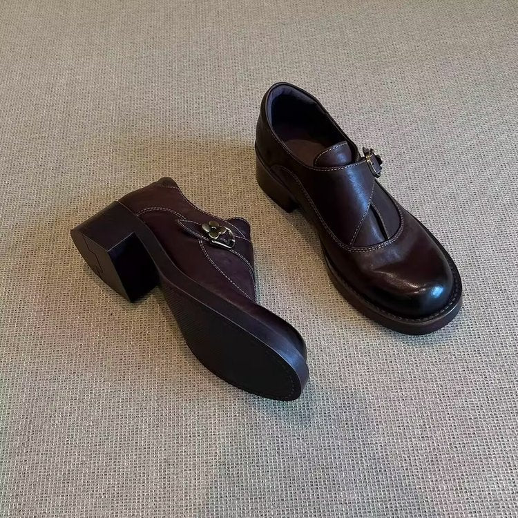 Damen komfortable und elegante Riemchen-Ballerinas mit dekorativer Schnalle EB