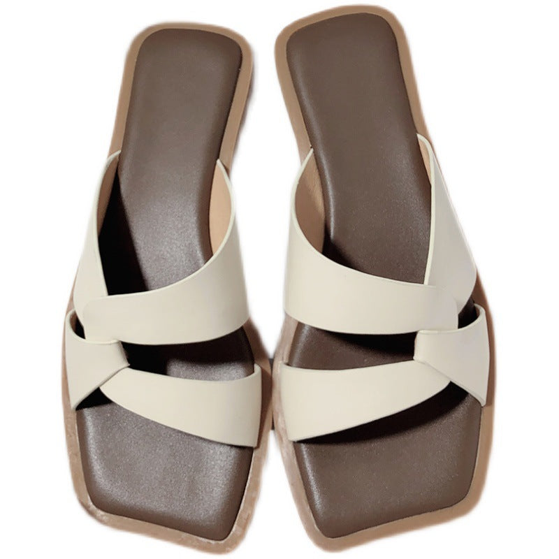 Damen elegante Zehentrenner-Sandalen mit geflochtenem Riemendesign und komfortablem Fußbett EB
